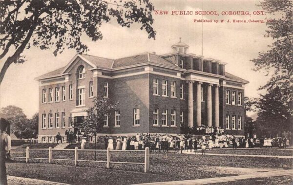 Coburg Ontario Canada New Public School Vintage Postcard AA75994