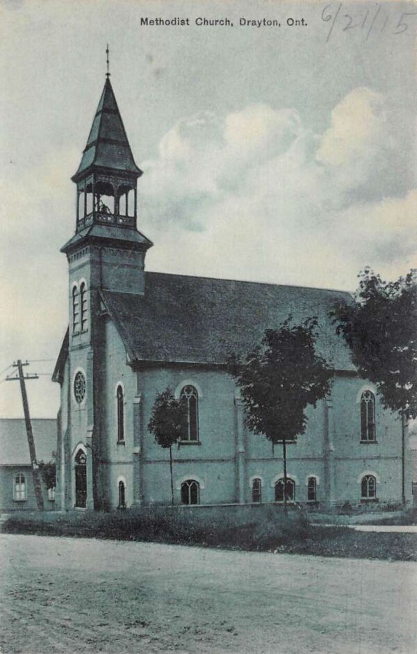 Drayton Ontario Canada Methodist Church Vintage Postcard AA75996