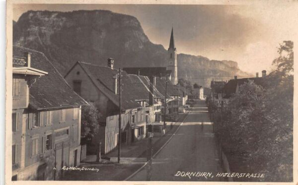 Dornbirn Austria Hatlerstrasse Street Scene Real Photo Vintage Postcard AA75997