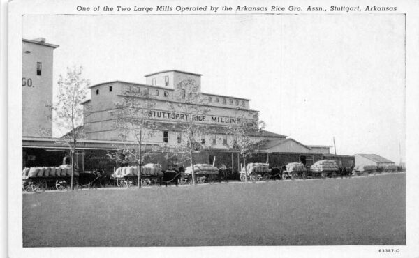 Stuttgart Arkansas Rice Mills and Delivery Wagons Vintage Postcard AA76002