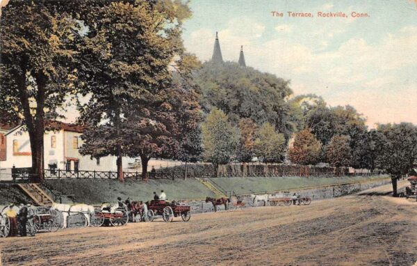 Rockville Connecticut Terrace Street Scene Vintage Postcard AA76007