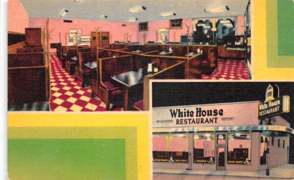 Savannah Georgia White House Restaurant Linen Vintage Postcard AA76011