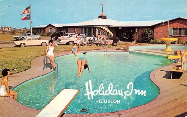 Houston Texas Holiday Inn Swimming Pool Vintage Postcard AA76116