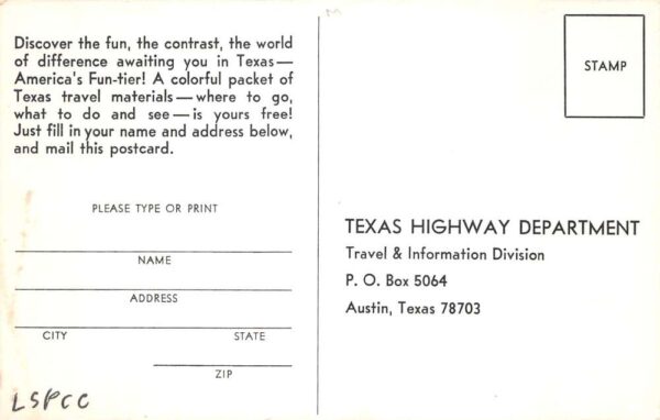 Austin Texas Highway Dept Travel Kit Ad Vintage Postcard AA76120 - Image 2