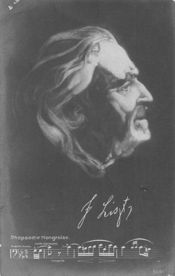 Franz Liszt Rhapsodie Hongroise Song Metamorphic Real Photo Postcard AA76144