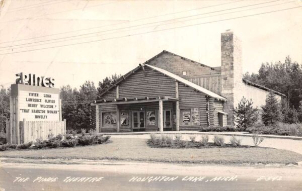 Houghton Lake Michigan The Pines Theatre Real Photo Vintage Postcard AA76156