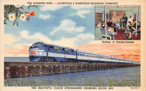 Lousiville Nashville Railroad Humming Bird Streamliner Train Postcard AA76159