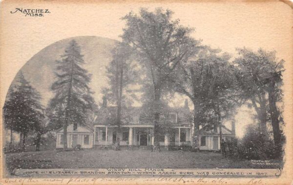 Natchez Mississippi Windy Hill Manor Vintage Postcard AA76164