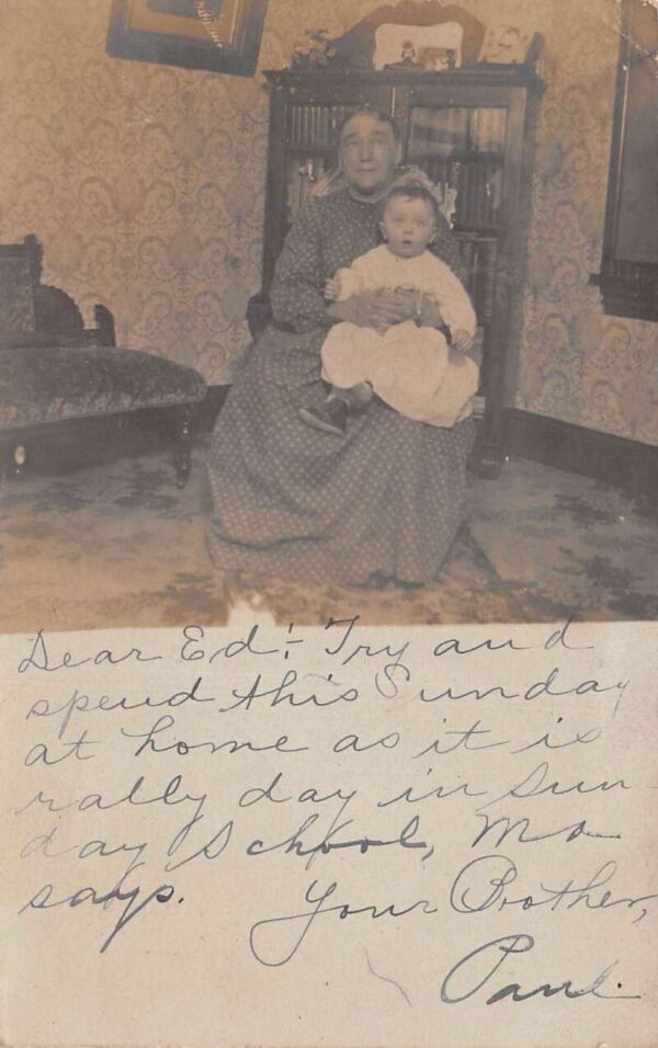 Spring City Pennsylvania Woman with Baby Real Photo Vintage Postcard AA76165