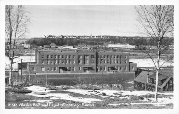 Anchorage Alaska Railroad Depot Real Photo Vintage Postcard AA76171