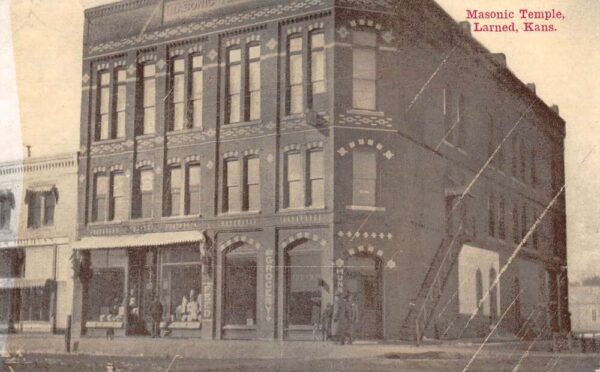 Larned Kansas Masonic Temple Vintage Postcard AA76180