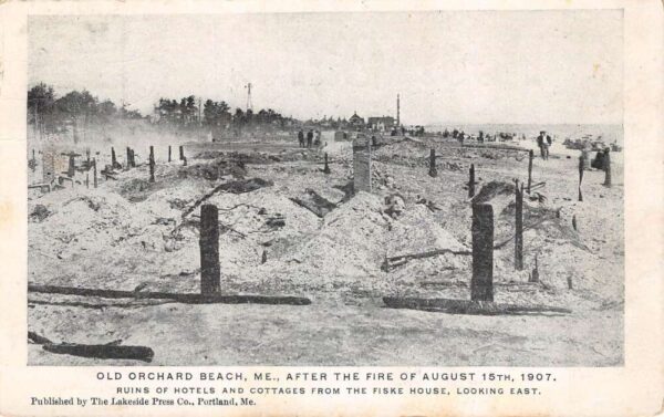 Old Orchard Beach Maine 1907 Fire Disaster Vintage Postcard AA76183