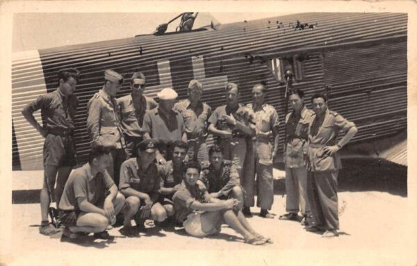 Military Pilots with Airplane Real Photo Vintage Postcard AA76218