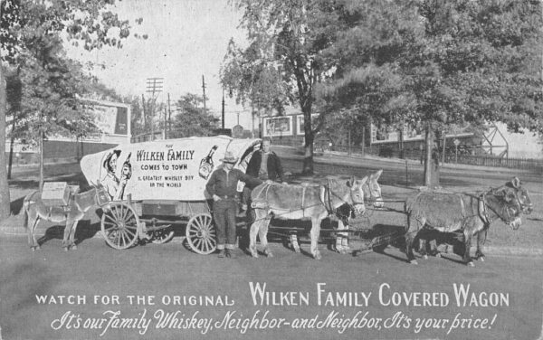 Schenley Pennsylvania Wilken Family Covered Wagon Whiskey Postcard AA76353