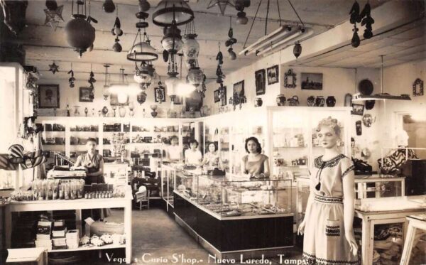 Nuevo Laredo Tamps Mexico Vego's Curio Shop Interior Real Photo Postcard AA76425