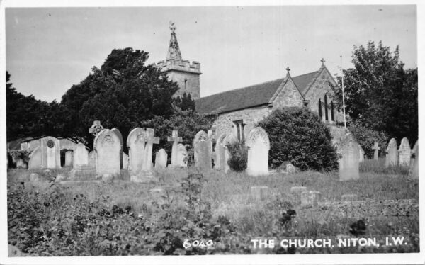 Niton Isle of Wight England The Church and Cemetery Real Photo Postcard AA76430