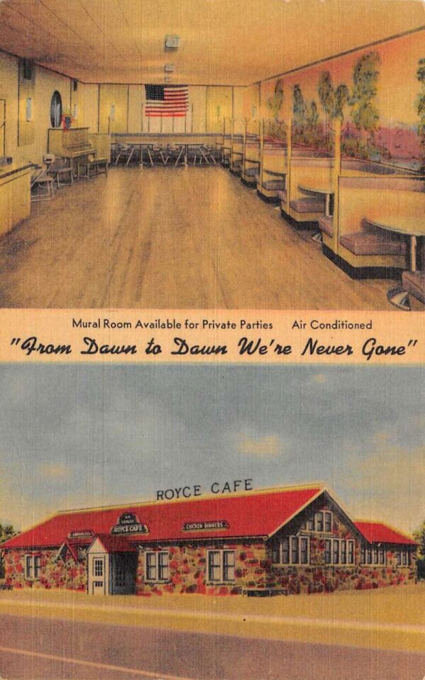 Edmond Oklahoma Royce Cafe Route 66 Vintage Postcard AA76435