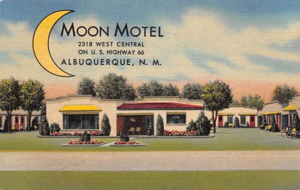 Albuquerque New Mexico Moon Motel Route 66 Vintage Postcard AA76436