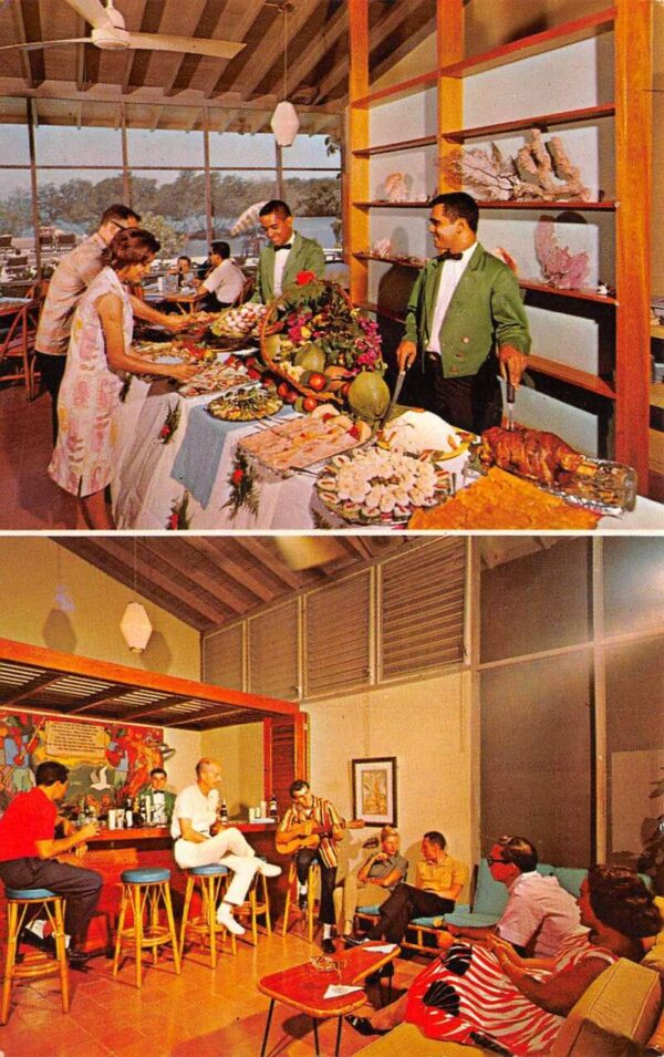 La Parguera Puerto Rico Villa Parguera Hotel Sunday Buffet Postcard AA76450