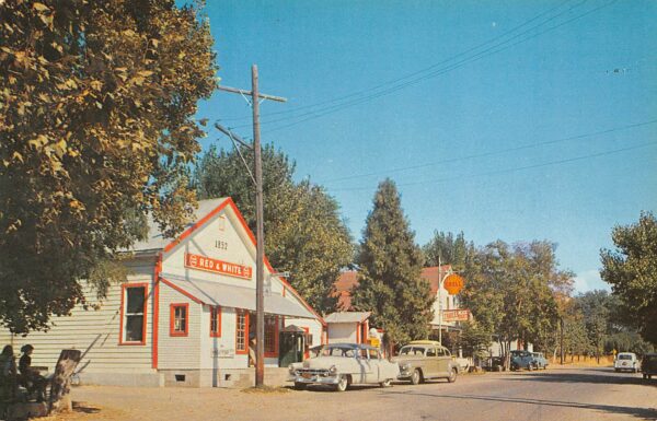 Knights Ferry California Town View, Shell Gas Sign, Photochrome PC U14686