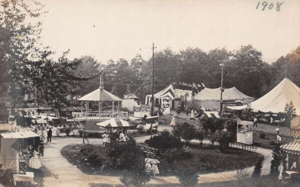 1908 Carnival Festival Scene Birds Eye View Real Photo Vintage Postcard AA76562