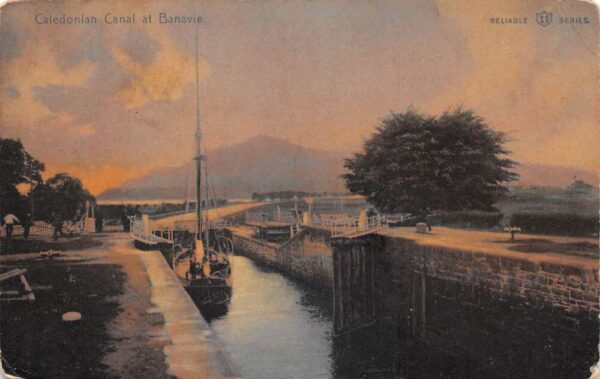 Banavie Scotland Caledonian Canal Sailboat Vintage Postcard AA76566