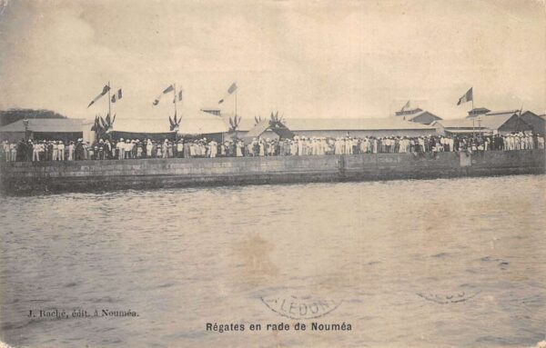 Noumea New Caledonia Regates Regatta Race Spectators Vintage Postcard AA76580