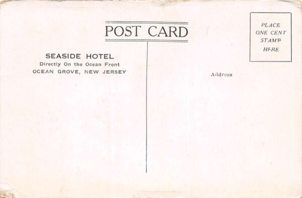 Ocean Grove New Jersey Seaside Hotel, B/W Photo Print Vintage Postcard U14739 - Image 2