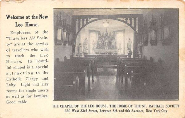 New York City New York Chapel Of The Leo House, St. Raphael Society, PC U14751