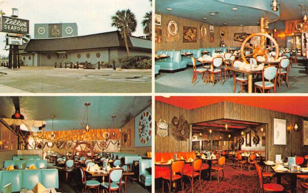 Miami Beach Florida Kelly's Seafood House, Multi-View Chrome Vintage PC U14774