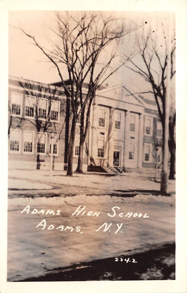 Adams New York Adams High School, Real Photo Vintage Postcard U14797