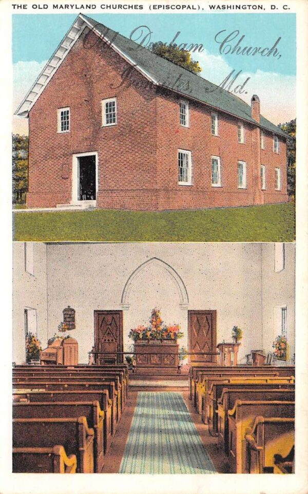 Washington D.C. The Old Maryland Churches, White Border, Vintage Postcard U14814