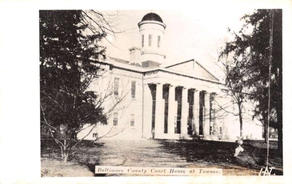 Towson Maryland Baltimore County Courthouse, Real Photo Vintage Postcard U14815