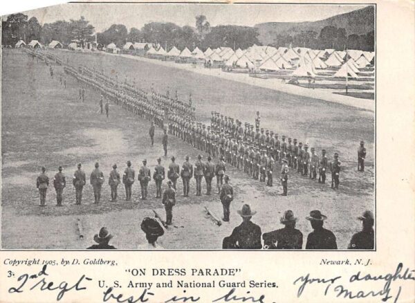 Newark New Jersey U.S. Army National Guard Dress Parade, Undivided, PC U14832