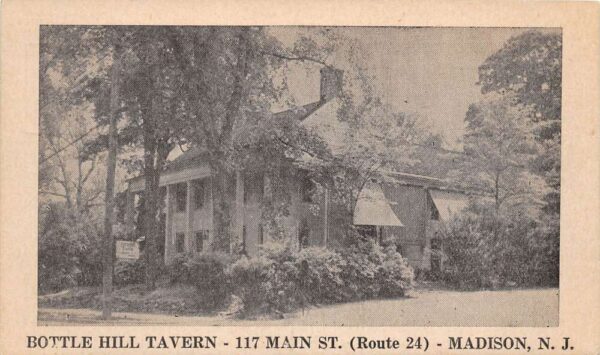 Madison New Jersey Bottle Hill Tavern, B/W Photo Print Vintage Postcard U14839