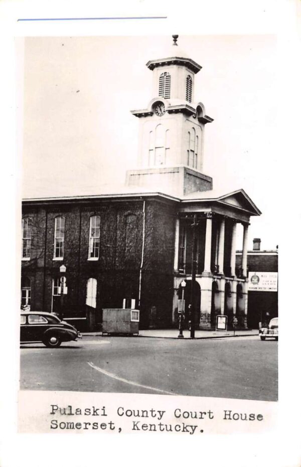 Somerset Kentucky Pulaski County Court House, Real Photo Vintage Postcard U14844