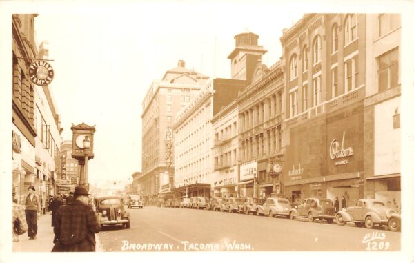 Tacoma Washington Broadway, Knights Of Pythias Temple, Vintage RPPC U14947