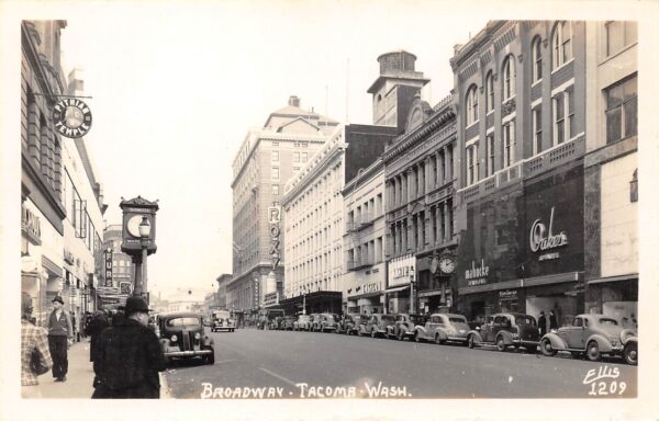 Tacoma Washington Broadway, Knights Of Pythias Temple, Vintage RPPC U14951