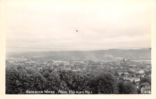 Aberdeen Washington View From Belaire Hill, Real Photo Vintage Postcard U14956