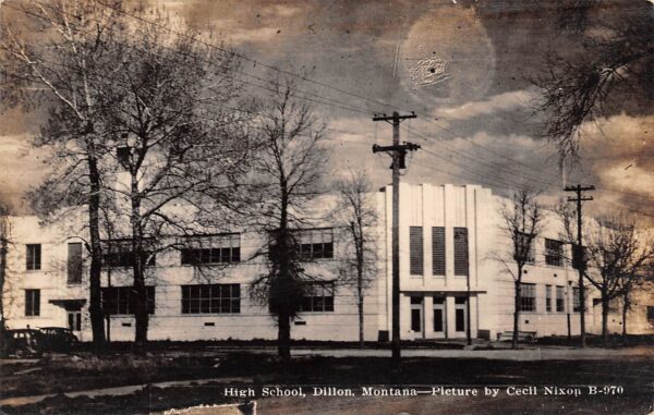 Dillon Montana High School, Real Photo Vintage Postcard U14960