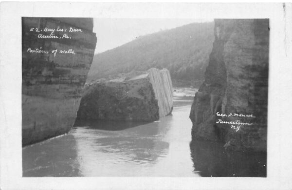 Austin Pennsylvania Baylees Dam Scenic View Real Photo Postcard AA76742