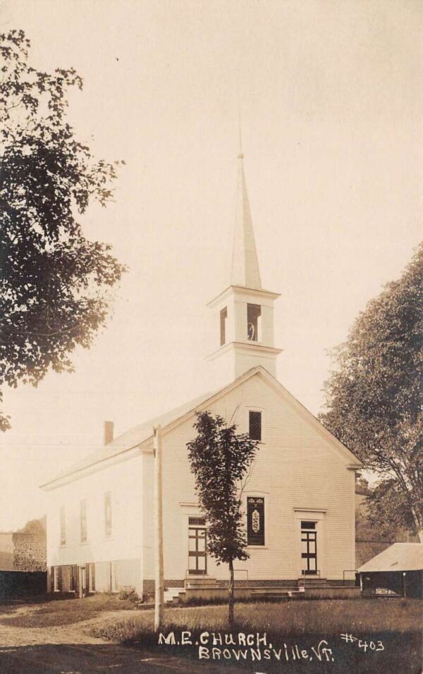 Brownsville Vermont ME Church Real Photo Vintage Postcard AA76752