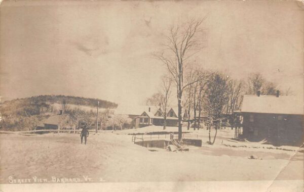 Barnard Vermont Street Scene Winter Snow Real Photo Postcard AA76754