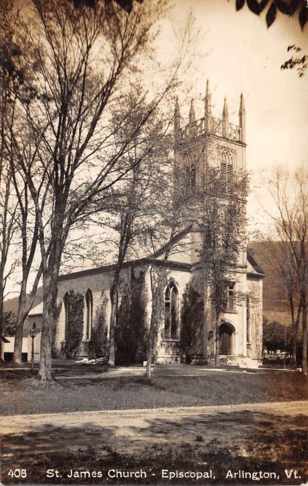 Arlington Vermont St James Church Real Photo Vintage Postcard AA76755