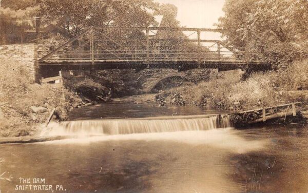 Swiftwater Pennsylvania The Dam Scenic View Real Photo Vintage Postcard AA76761