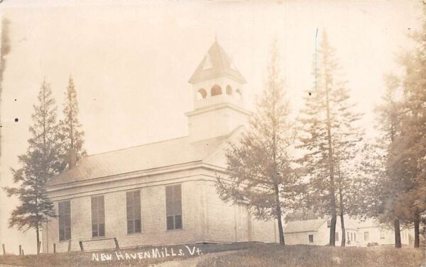 New Haven Mills Vermont Church Real Photo Vintage Postcard AA76767