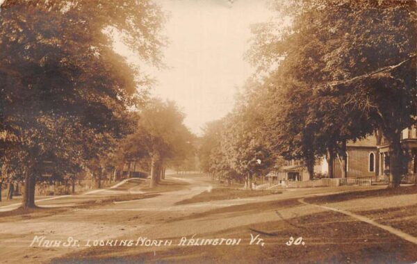 Arlington Vermont Main Street Looking North Real Photo Postcard AA76773