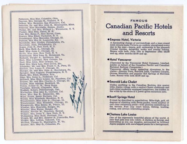 Alaska Princess Line 1939 Princess Charlotte Passenger List Vintage AA76785 - Image 3