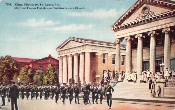 St Louis Missouri Kings Highway Military Parade Vintage Postcard AA76807