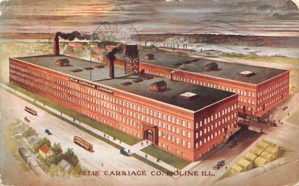 Moline Illinois Velie Carriage Co Factory Vintage Postcard AA76821